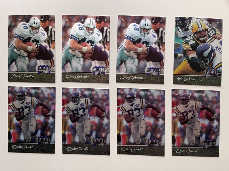 Lot of 8 1994 Playoff Contenders promo cards Daryl Johnston Qadry Ismail