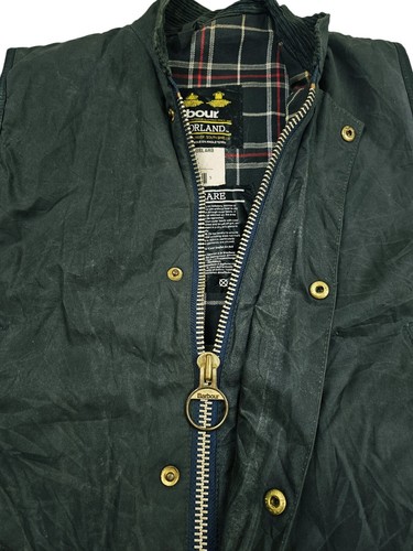 HOT VINTAGE Men's BARBOUR @ A225 WESTMORLAND LINED BLUE GRAY WAXED VEST Jacket S - Picture 8 of 17