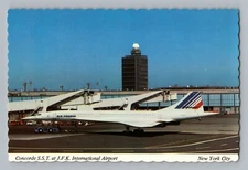 Aviation Airplane Postcard Concorde SST at JFK International Airport BA32