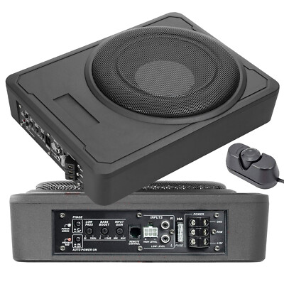 10 Inch Under Seat Powered Car Audio Subwoofer Active Power Amplifier Box T0A3