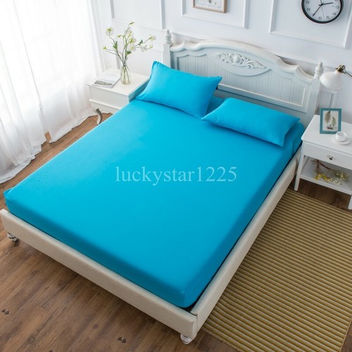 Hotel Collection Fitted Bed Sheet 100%Cotton Blend Single Double King White Gray - Picture 8 of 22