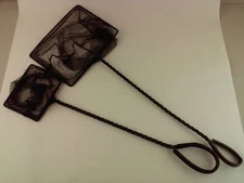 2 Pieces Handheld Aquarium Net Skimmer Mesh Net Black