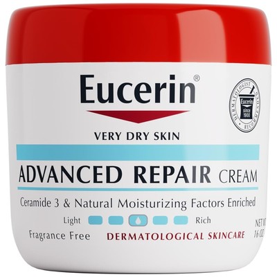 Eucerin Advanced Repair Body Cream for Very Dry Skin, Fragrance Free Daily 16 Oz