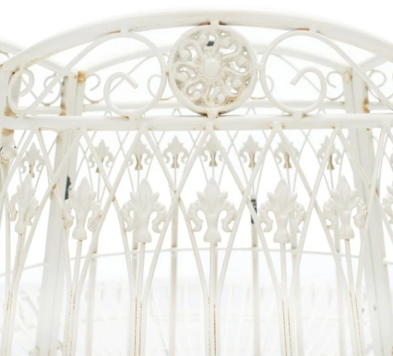 Assento de banco de árvore para fora de casa jardim vitoriano ferro vintage estilo confortável branco - Imagem 4 de 4