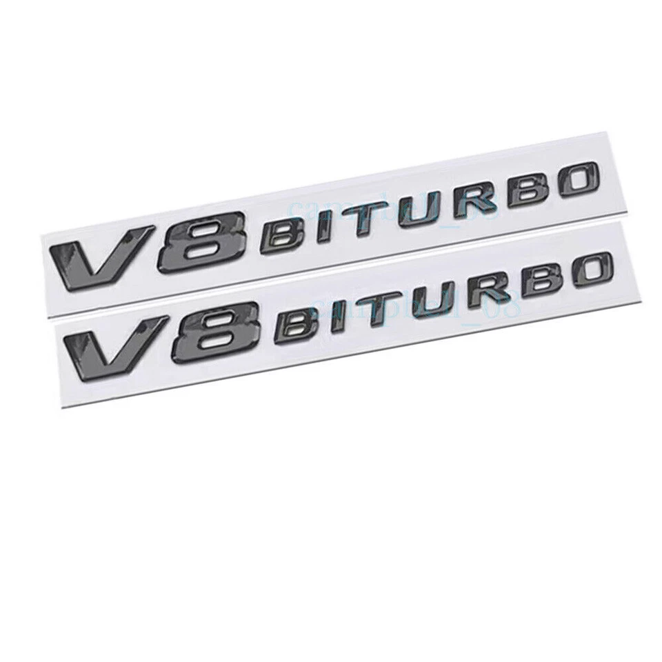 Für Mercedes-Benz C63S AMG V8 BITURBO Emblem Aufkleber Badge Schwarz Glänz Rot - Bild 3 von 3