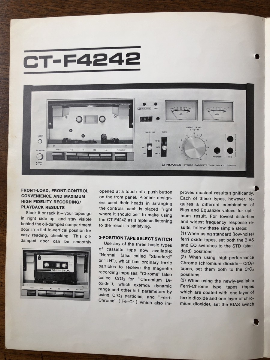 プレーヤー CT-F Vintage Cassette Deck Review - 1979 Pioneer CT-F1250 - YouTube