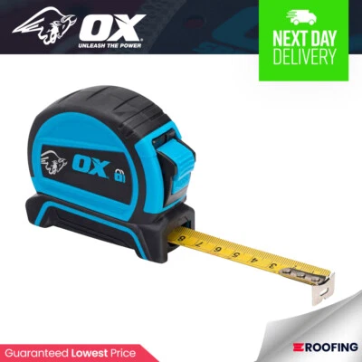 OX Pro Dual Auto Lock Tape Measure - 3m, 5m or 8m - Double Sided Tape Measure