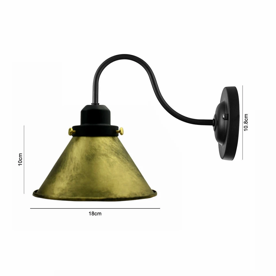 E27 Vintage Industrie Wandleuchte Metall gebürstet verstellbar 32cm Wandlampe - Bild 2 von 2