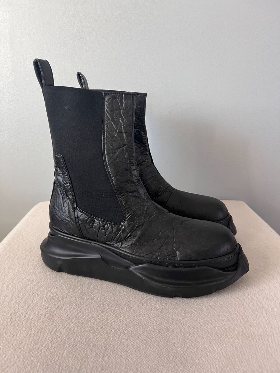 Rick Owens DRKSHDW Crinkle Beatle Abstract Boots - Size 46 Rick Owens DRKSHDW Crinkle Beatle Abstract Boots - Size 46