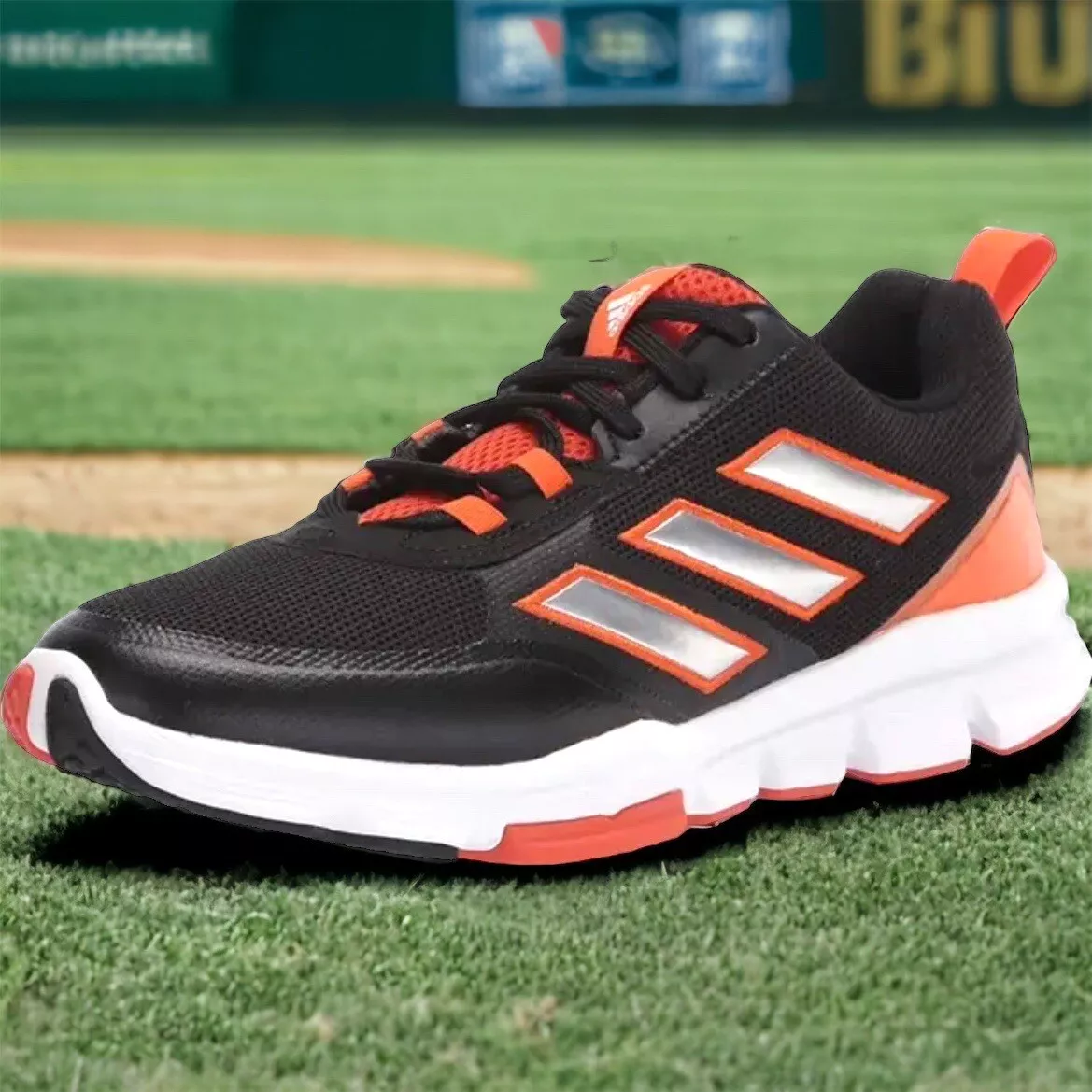 Adidas Black Orange Speed Trainer MLB Baseball Shoes Mens 11 New Fast Shipping