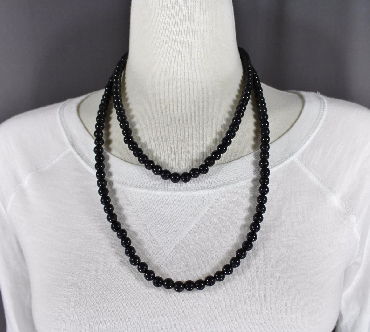 【送料無料・SHOP ORIGINAL 】BEADS NECKLACE　黒 VIntage Japan Black Beaded Collar Necklace Costume Jewelry