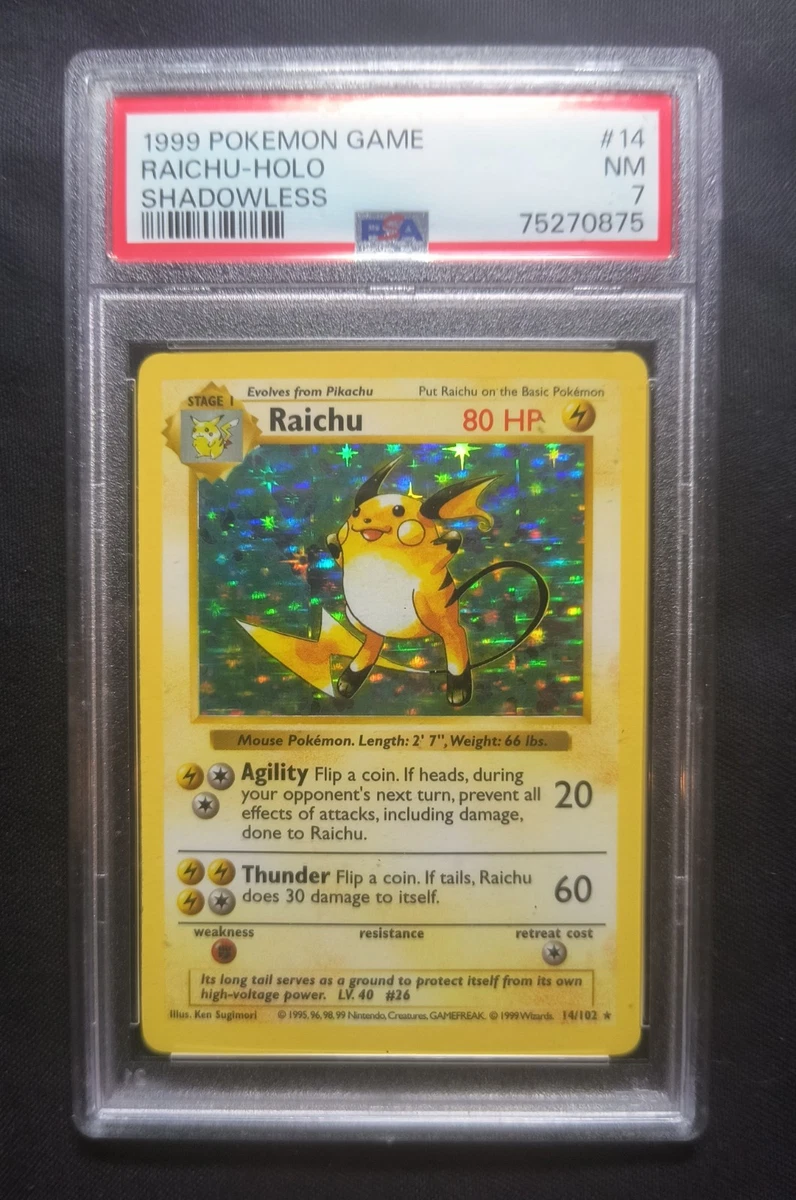 Raichu Pokémon TCG Shadowless Individual Collectible Card Game