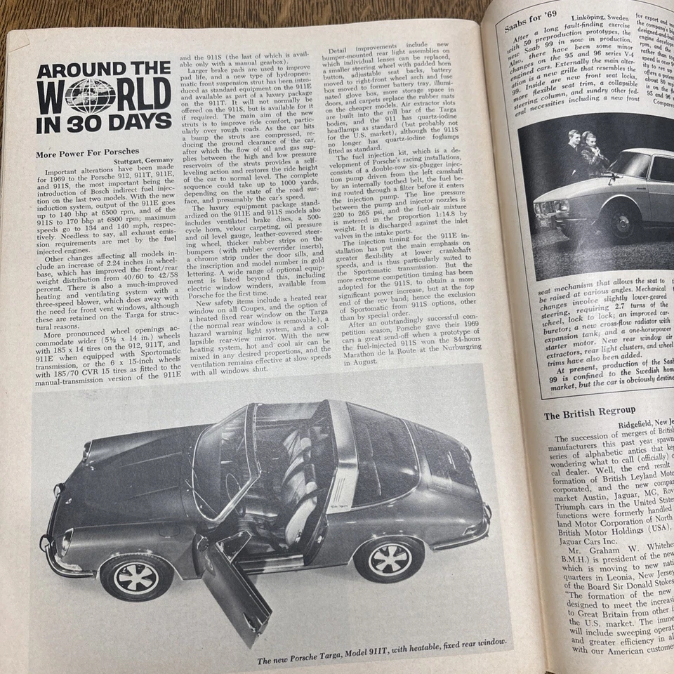 SPORTS CAR GRAPHIC DEC 1968  VW Chevy Ford Alfa Morgan Le Mans Can-Am - Image 4 of 4