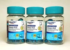 3 Pack Equate Sleep Aid Softgels Maximum Strength 100 Ct Ships Worldwide bb:5/28