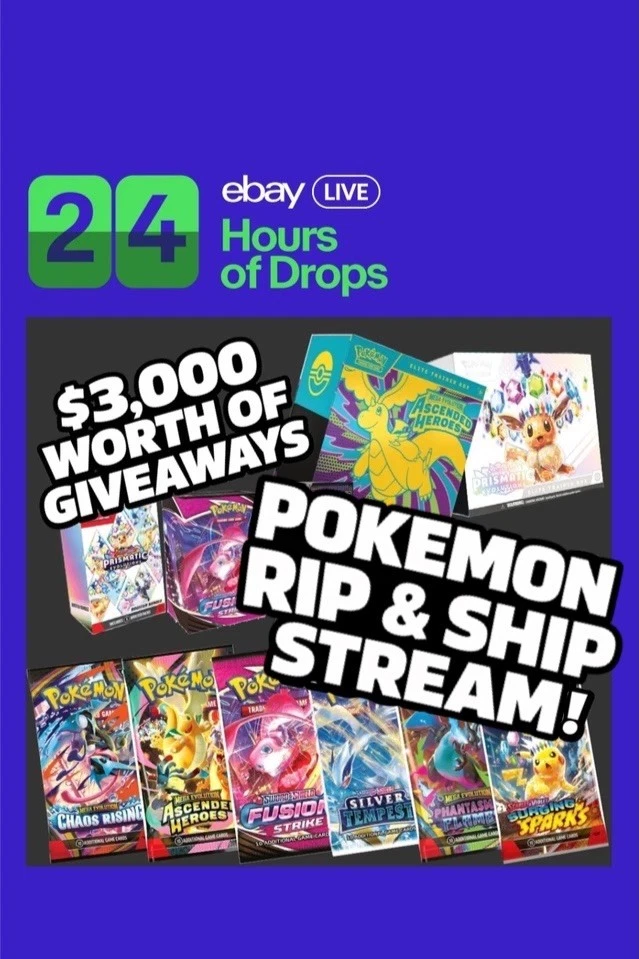 Ebay 24 Hours of Drops - $3K Worth Of Penny Drops & 8 Hours of Pokemon!
