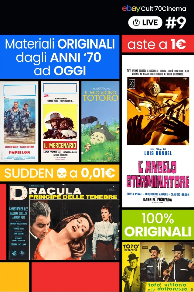 #9 LIVE - Cult70Cinema - Archivio Cinema Vintage: Aste da 1€ + Sudden Death
