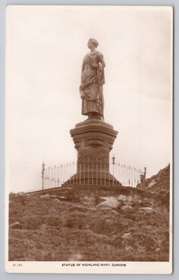 Statue von Highland Mary Dunoon Schottland 1900er RPPC Postkarte
