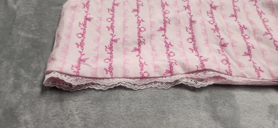 NWT PINK X LoveShackFancy XL Logo Mania Pink Cotton Racerback Bralette - Image 2 of 4