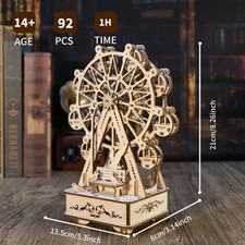 3D Wooden Puzzle Ferris Wheel Music Box DIY Handmade Craft Model Kit