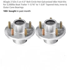 AEagle 2 Sets 5 on 4.5" Bolt Circle Hot Galvanized Idler Hub Kits