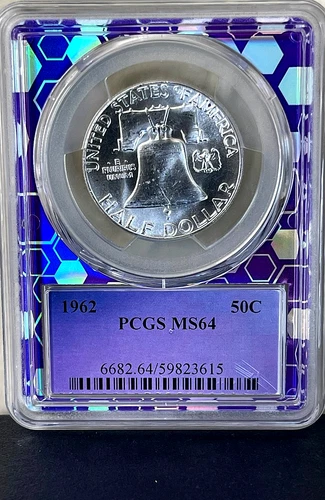 1962 Franklin Silver Half Dollar PCGS MS64-PURPLE CORE!