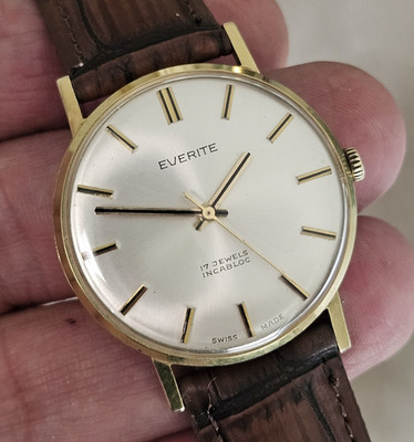 Lovely Everite 17 Jewels Swiss Incabloc Mens Mechanical Vintage Watch Working