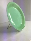 Fire King Jadeite 9" Pie Plate with reverse stamp and large block letters