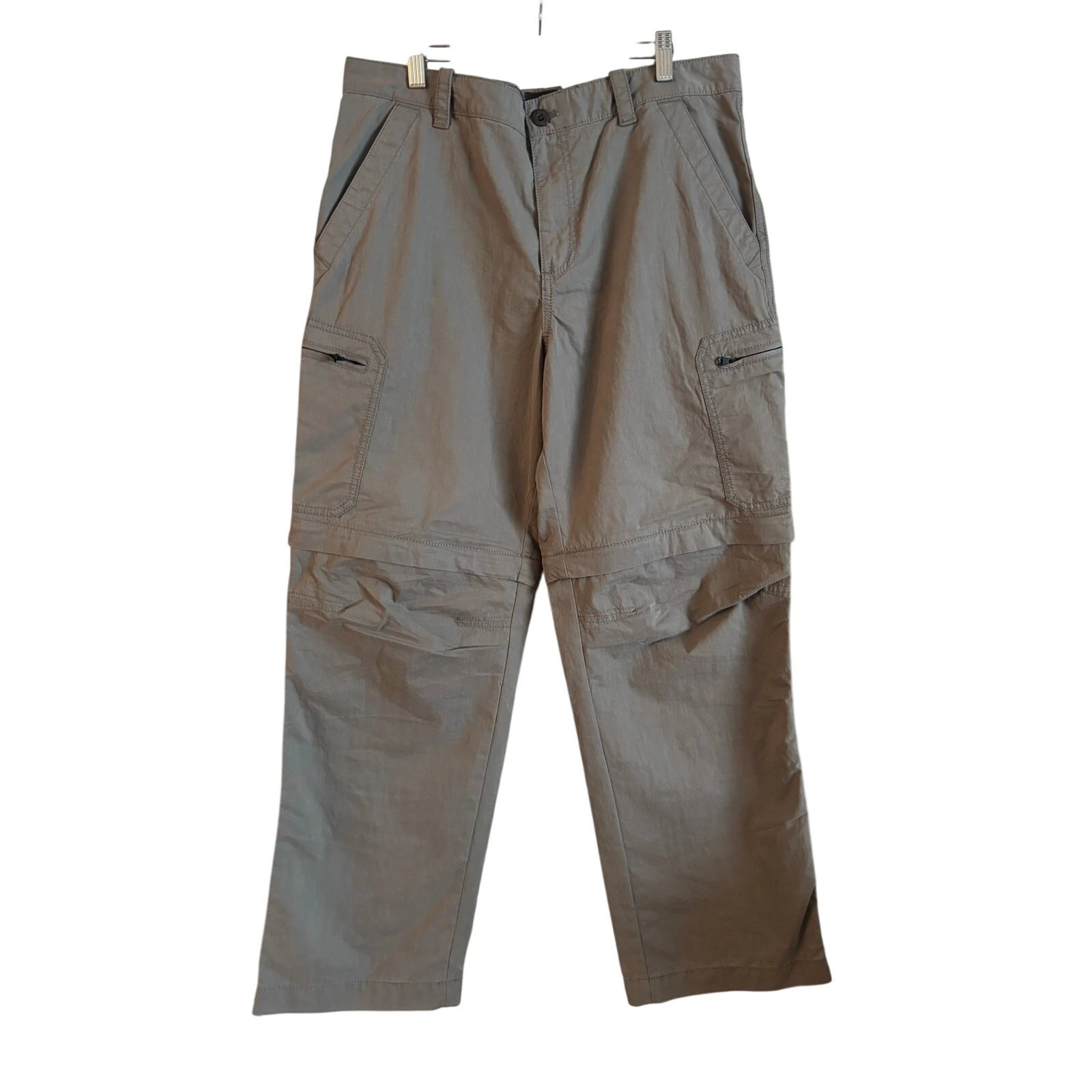 Timberland Men’s Zip Off Pants Convertible Hiking Gray Size 33 x 30 NWT Cargo