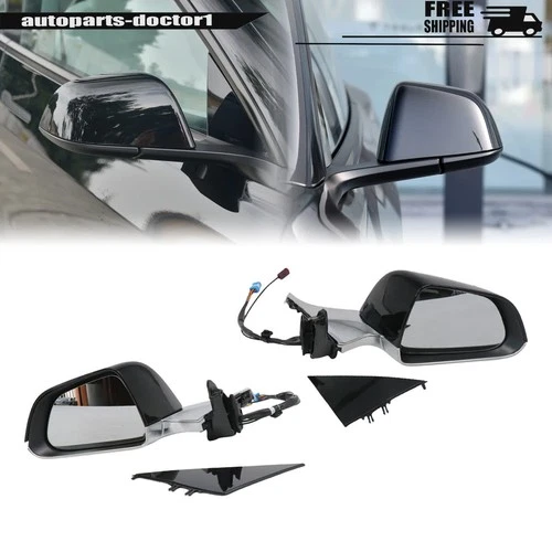 2Pcs Black Left Right Side Mirror Heated Power Fold Fits For Tesla Model 3 17-23
