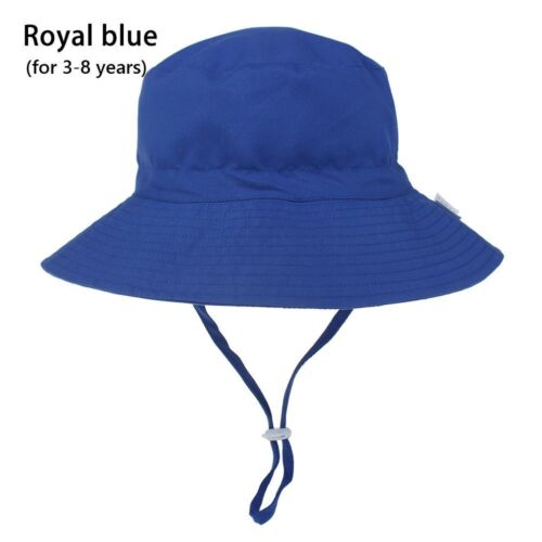Wide Brim Beach Cap Bucket Hat with Adjustable Chin Strap Baby Sun Hat - Picture 40 of 44