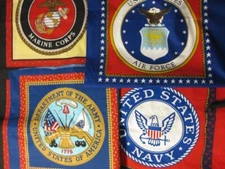 RARE USA Military Pillow Panel 100%cotton fabric