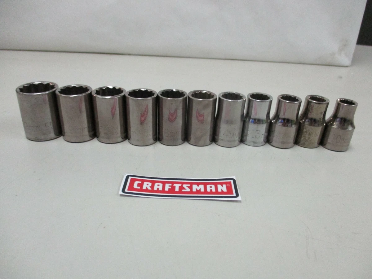 Craftsman 11pc 1 2 Drive 12 Point Metric Socket Set 22mm 19mm