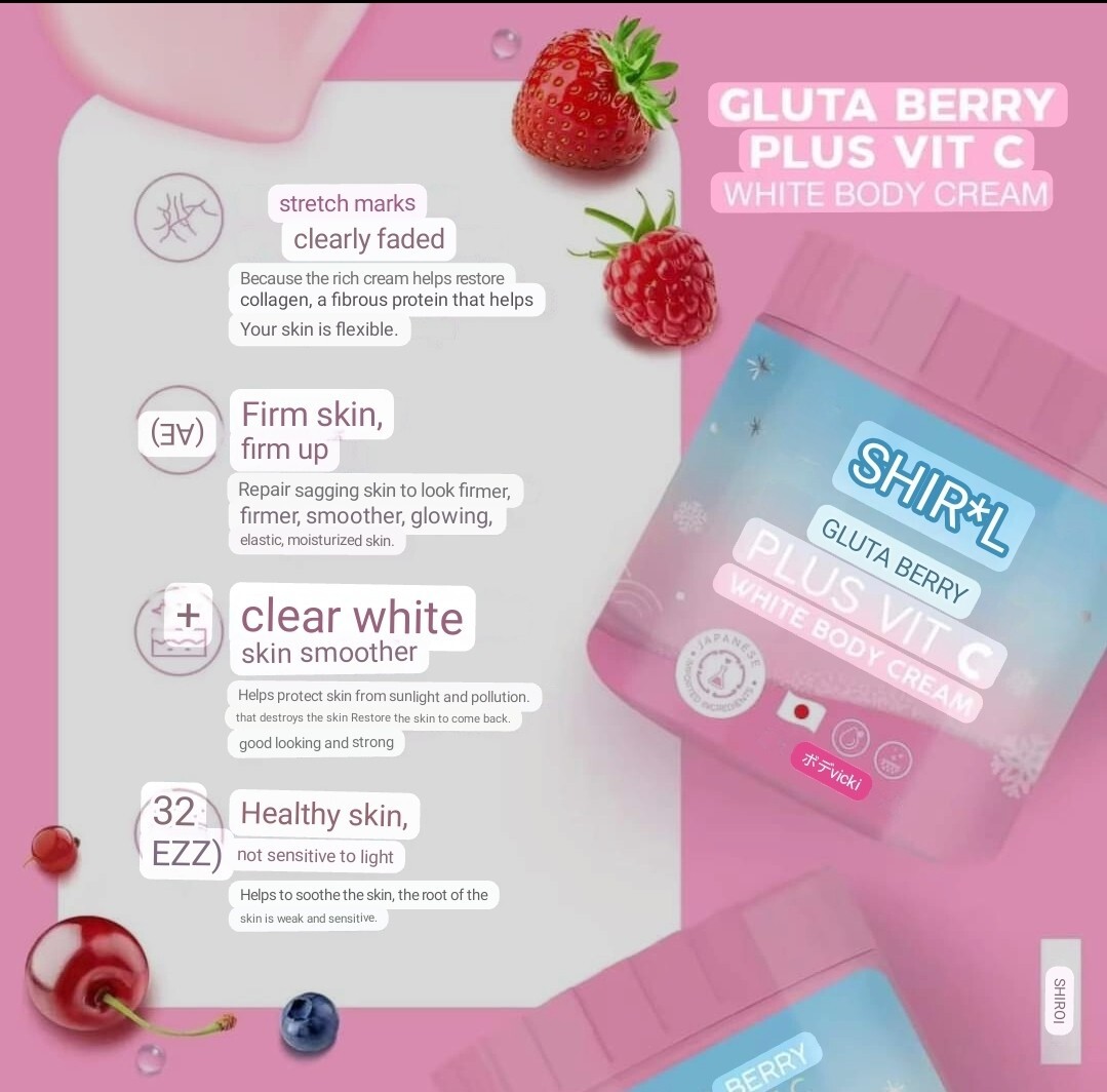 shiroi glutathione Shiroi Gluta Berry Plus Vit C White Body Cream