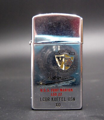1965 VINTAGE ZIPPO LIGHTER VIETNAM Era U.S.S. Fort Marion LSD 22