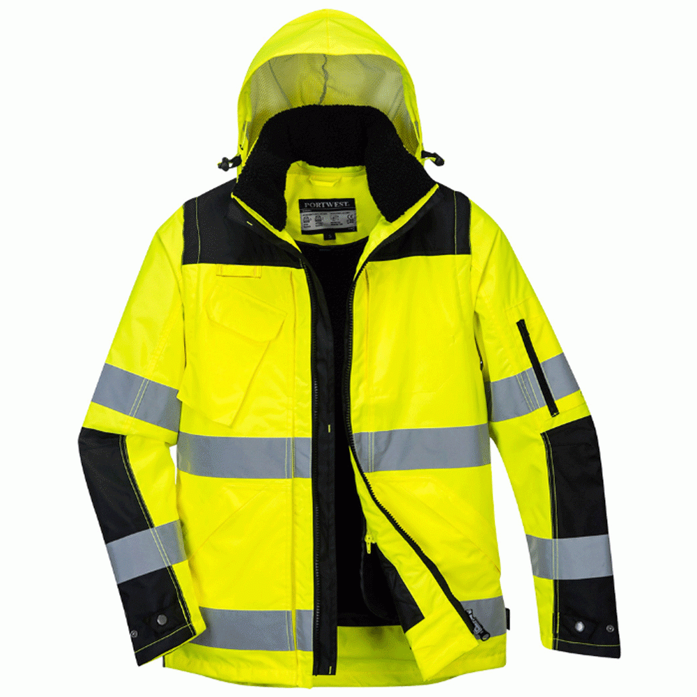Portwest C469 Pro Hi-Vis 3-in-1 Jacket Orange/Black Size: L Colour: or