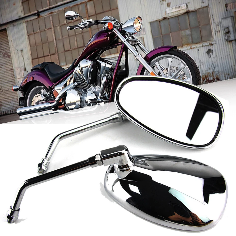 Chrome Side Mirrors For Honda Shadow Spirit Aero Rebel 750 1100 VTX VT 1300 1800 Foto 2 de 4
