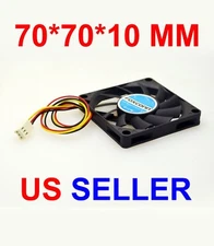 12V Foxconn 70x70x10MM Low Profile 3-Pin Computer Cooling Fan (RPM Sensor)