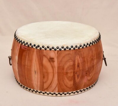 10'' Taiko Drum Burlywood Leather Temple Musical Instrument