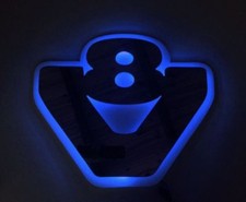 24V LED Light Plate Silver Mirror Sign V8 for R/G/P Trucks Blue Dome Lighting