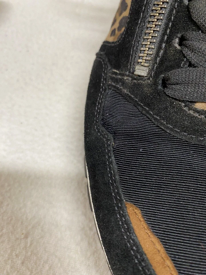 Gabor Women's Black Leopard Suede Lace/Zip Sneakers Size 4 1/2 Some Flaws - image 4 of 4