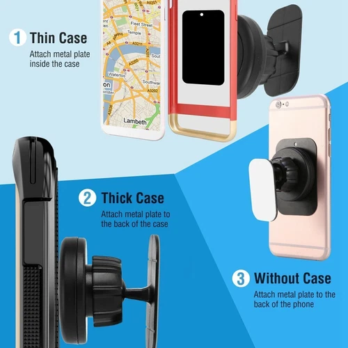360° Universal Magnetic Car Mount Cell Phone Holder Stand Dashboard For iPhone - Picture 10 of 13