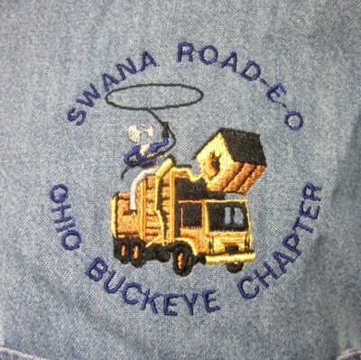 SWANA ROAD-E-O Waste denim button-down lrg shirt Ohio Buckeye Chapter blue-jean