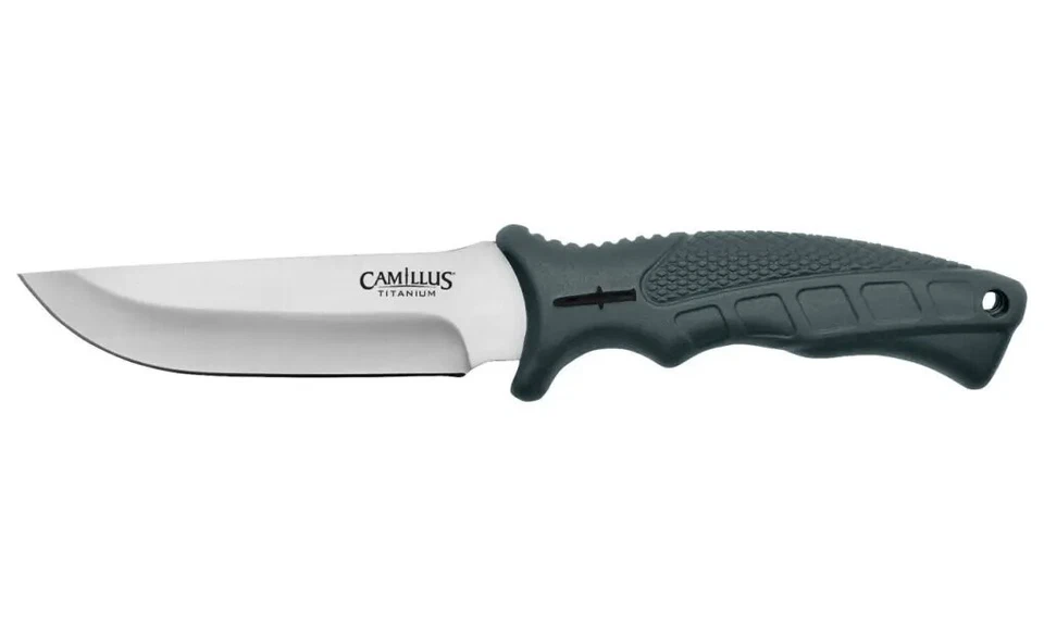 Camillus 9.5" Titanium Bonded Drop Point Hunter Fixed Blade Knife w/ Sheath - Image 2 of 4