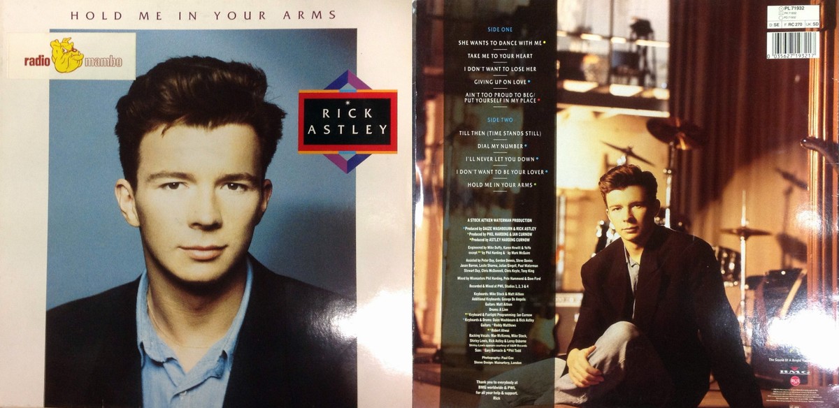 英LP Rick Astley Hold Me In Your Arms BMGCAT793LPX BMG, PWL Records /00260 s-l400.jpg