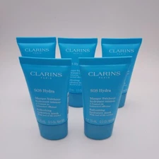 LOT OF 5 Clarins SOS Hydra Refreshing Hydration Mask .5oz ea Sealed