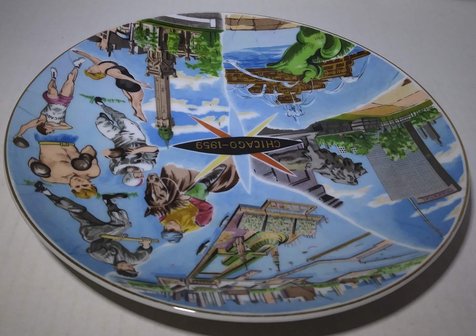 Vintage 1959 International Trade Fair Chicago Illinois Souvenir Decorative Plate