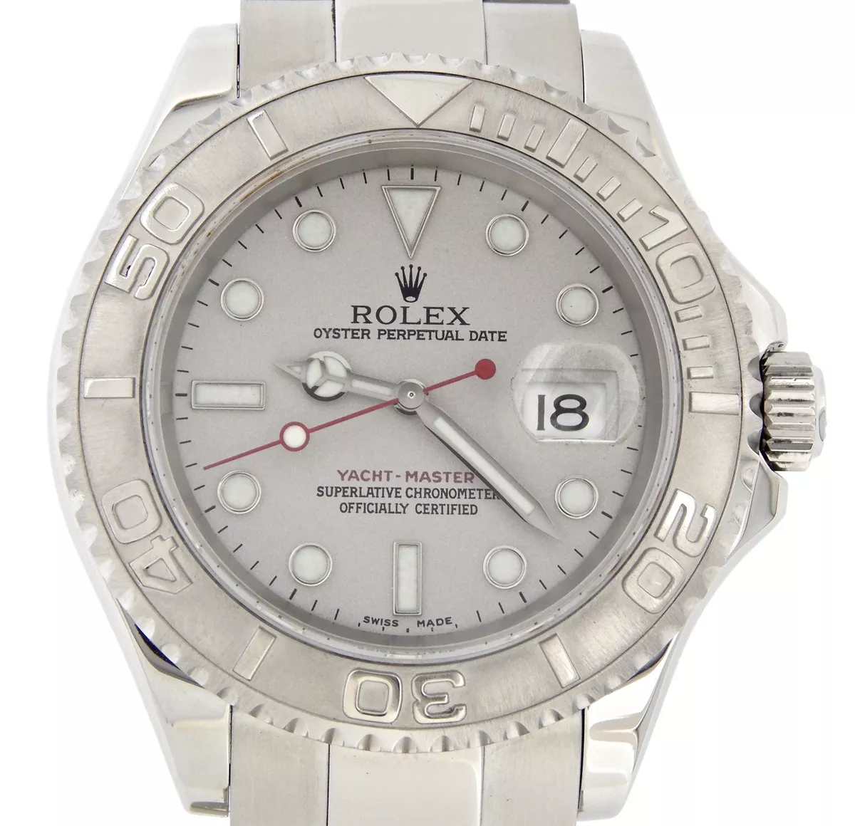 Rolex Yachtmaster Stainless Steel Oyster Bracelet Platinum Dial