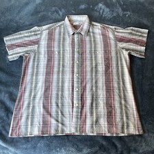 Pierre Cardin Men  s Short Sleeve Button Up Multicolor Striped Shirt XL