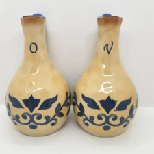 Lidia Oil And Vinegar Cruets No Corks Hand Painted