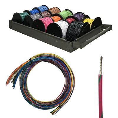 Striped Primary Wire 10 AWG Gauge 25 & 100 FT Marine Tinned Copper Lot 14 Colors